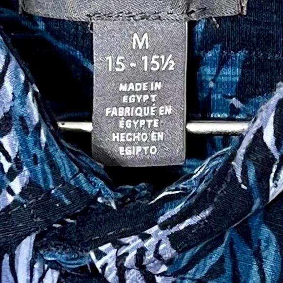 Van Heusen Mens Medium Classic Fit Short Sleeve Palm Leaf Button-Down Shirt - Picture 2 of 4